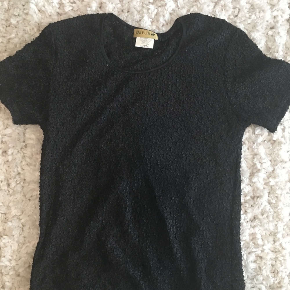 Black ruffle blouse